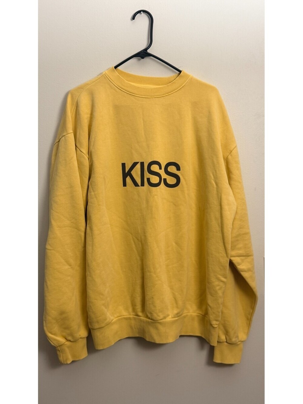 KISS DISCO HARRY STYLES ALL THE TIME YELLOW CREWNECK JUMPER SWEATSHIRT NEW